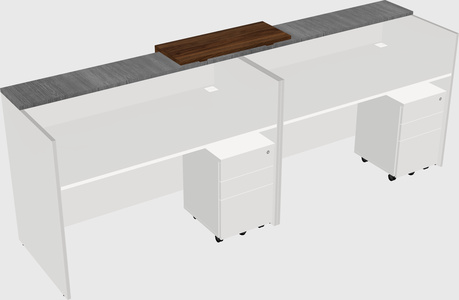 Shared u-shaped reception desks