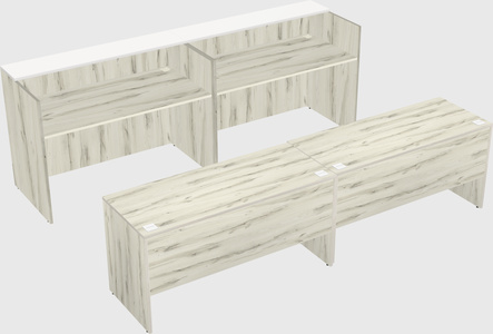 Shared u-shaped reception desks