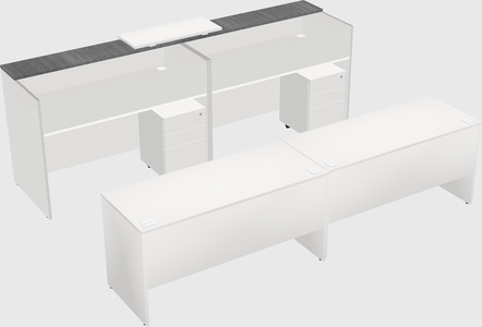 Shared u-shaped reception desks