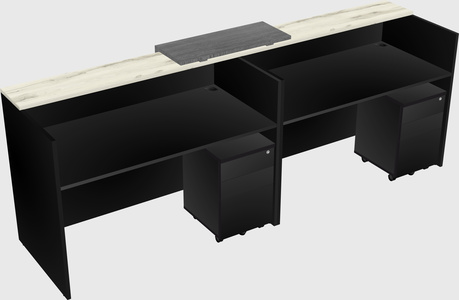 Shared u-shaped reception desks