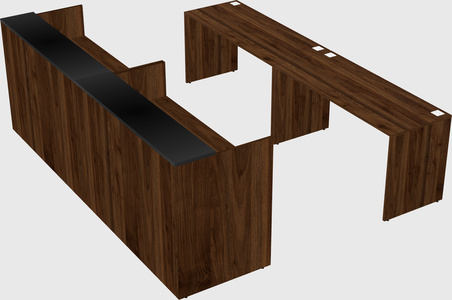 Shared u-shaped reception desks
