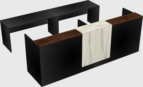 Shared u-shaped reception desks