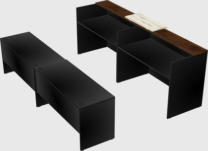 Shared u-shaped reception desks