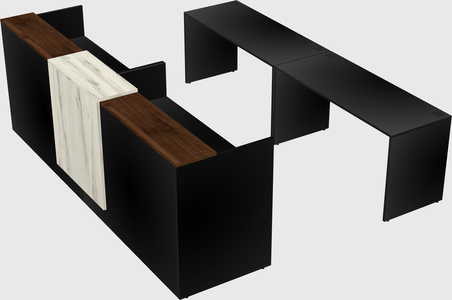 Shared u-shaped reception desks