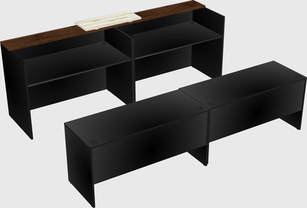 Shared u-shaped reception desks