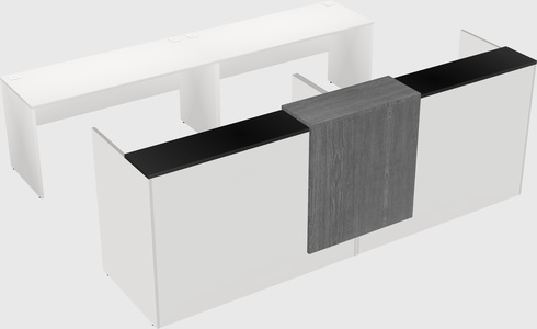 Shared u-shaped reception desks