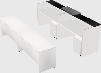 Shared u-shaped reception desks