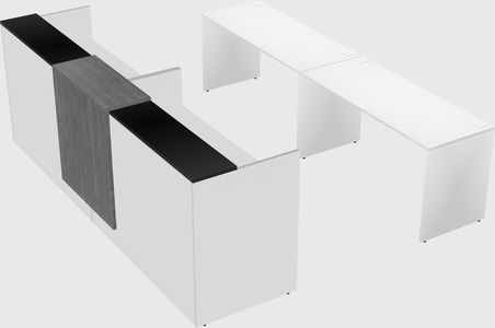 Shared u-shaped reception desks