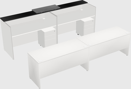 Shared u-shaped reception desks