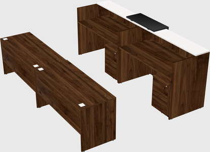 Shared u-shaped reception desks