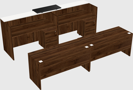 Shared u-shaped reception desks