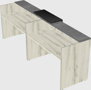 Shared u-shaped reception desks