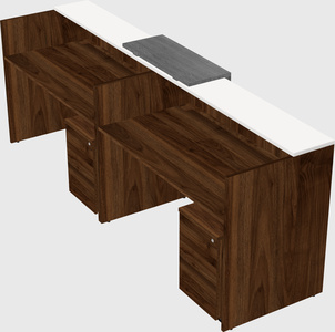 Shared u-shaped reception desks