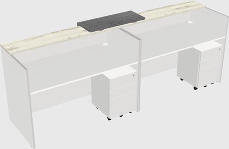 Shared u-shaped reception desks