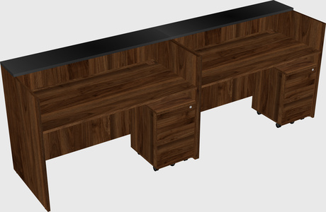 Shared u-shaped reception desks