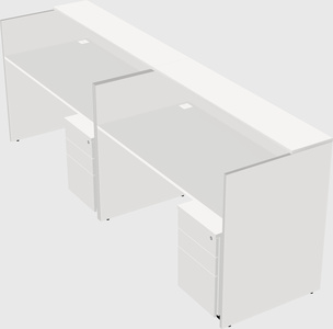 Shared u-shaped reception desks
