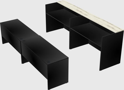 Shared u-shaped reception desks