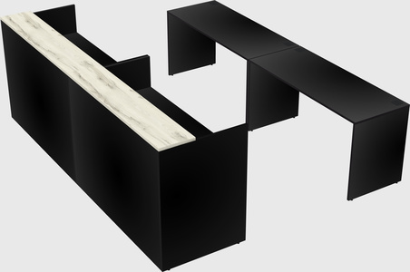 Shared u-shaped reception desks