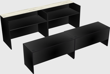 Shared u-shaped reception desks