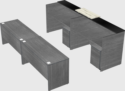 Shared u-shaped reception desks