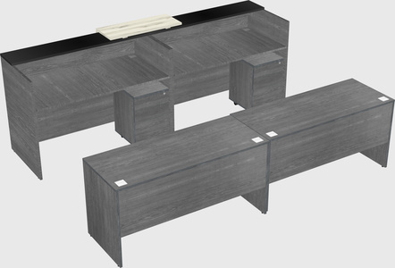 Shared u-shaped reception desks