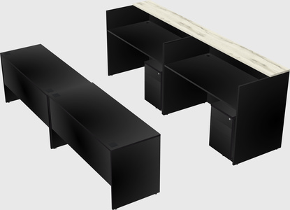 Shared u-shaped reception desks