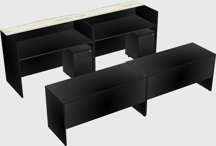 Shared u-shaped reception desks