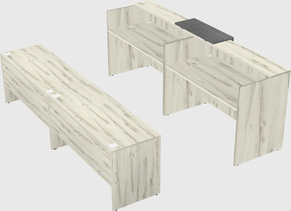 Shared u-shaped reception desks