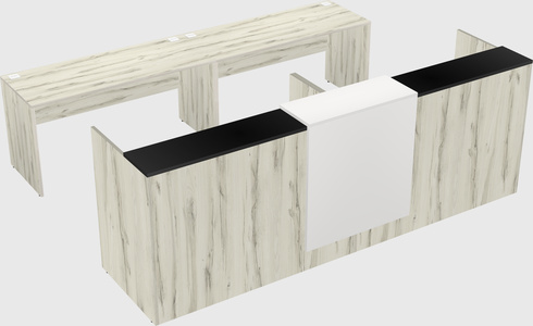 Shared u-shaped reception desks