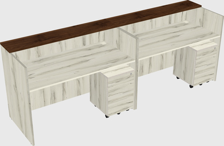 Shared u-shaped reception desks