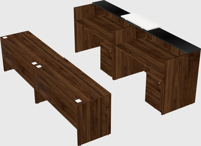 Shared u-shaped reception desks