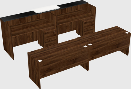Shared u-shaped reception desks