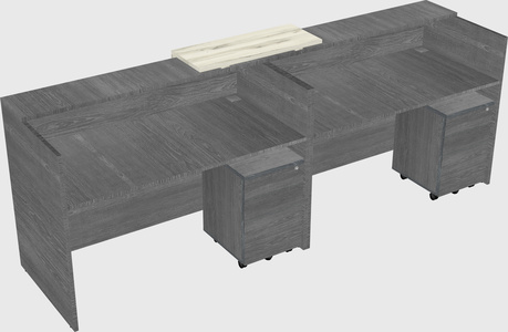 Shared u-shaped reception desks