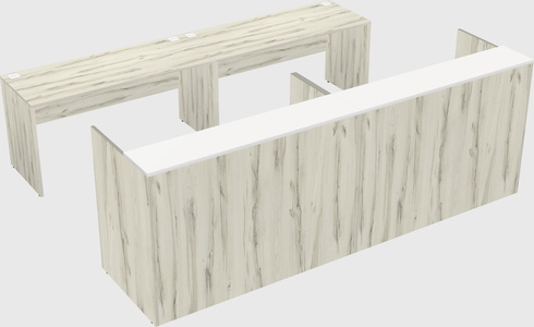 Shared u-shaped reception desks