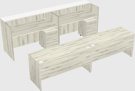 Shared u-shaped reception desks
