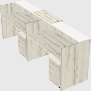 Shared u-shaped reception desks