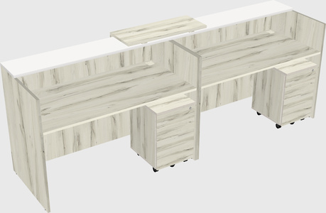 Shared u-shaped reception desks