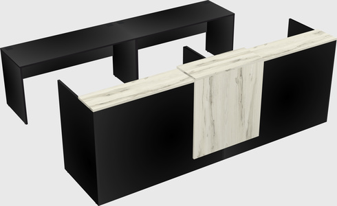 Shared u-shaped reception desks