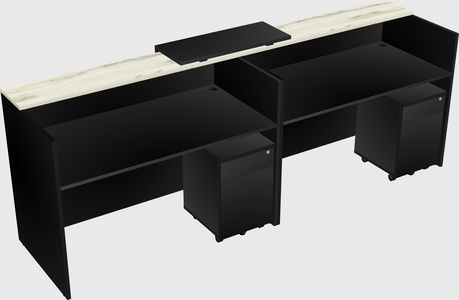 Shared u-shaped reception desks
