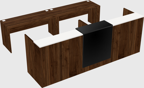 Shared u-shaped reception desks