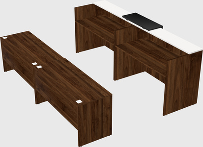Shared u-shaped reception desks