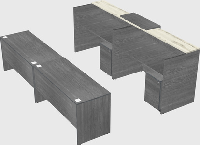 Shared u-shaped reception desks