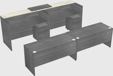 Shared u-shaped reception desks