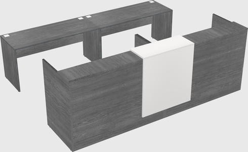 Shared u-shaped reception desks