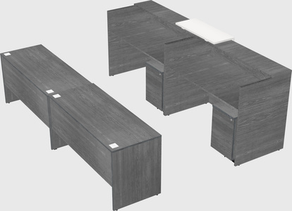 Shared u-shaped reception desks