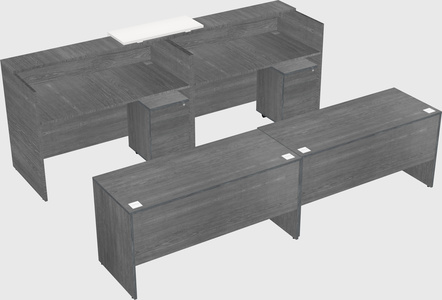 Shared u-shaped reception desks
