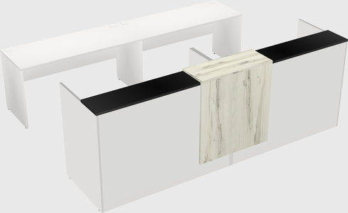 Shared u-shaped reception desks