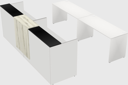 Shared u-shaped reception desks