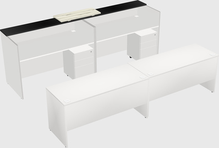 Shared u-shaped reception desks
