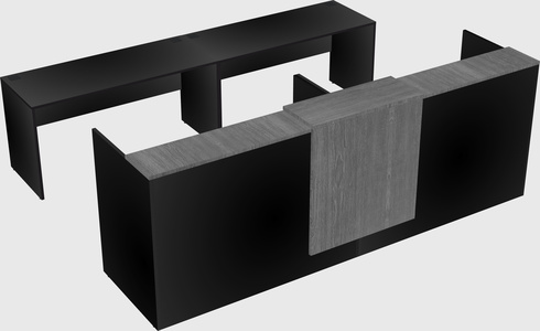 Shared u-shaped reception desks